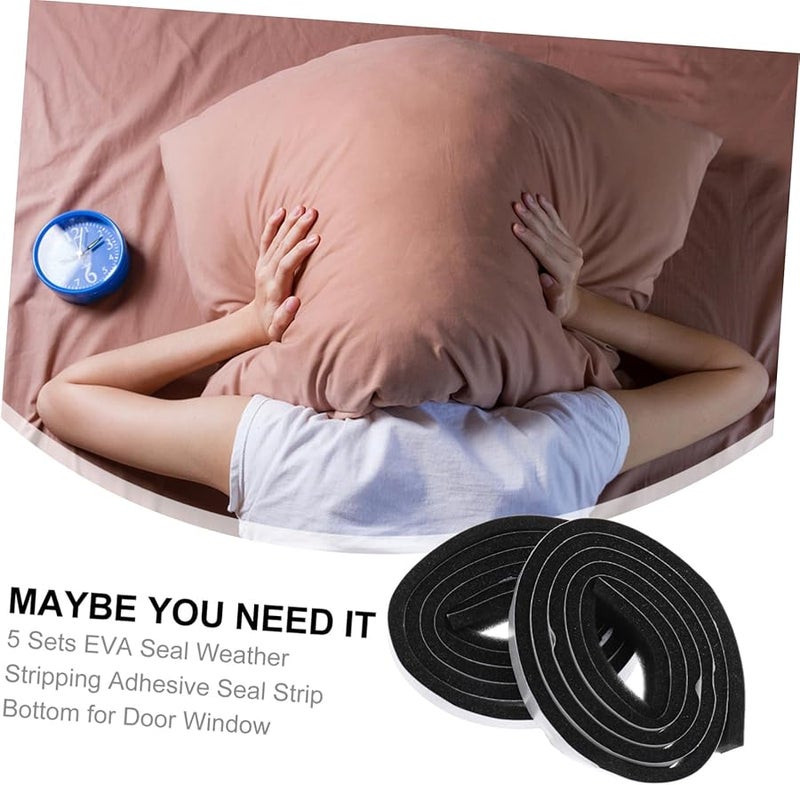 Balacoo 5 Sets Self Adhesive EVA Door Window Seal Strip Windproof Noise Reduction - Image 4